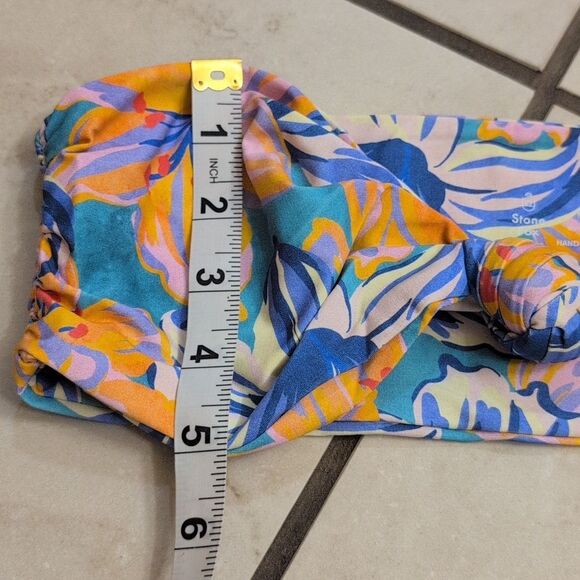 NWT Stone Fox Swim SET Lele Top and River Bottom Tropical Lily Blue Revolve - Picture 6 of 15